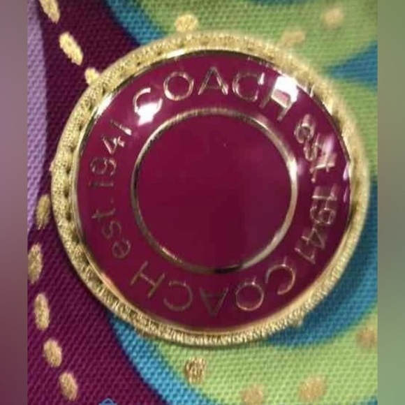 COACH Poppy Rainbow Pop Glam Multicolor Signature Cs Double Strap Shoulder Bag - Picture 4 of 11